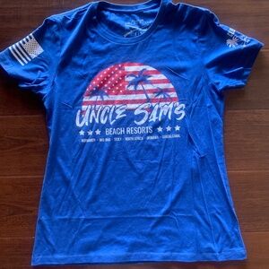 Grunt Style Uncle Sam's Beach Resorts Graphic Short Sleeve Shirt Size Xlarge